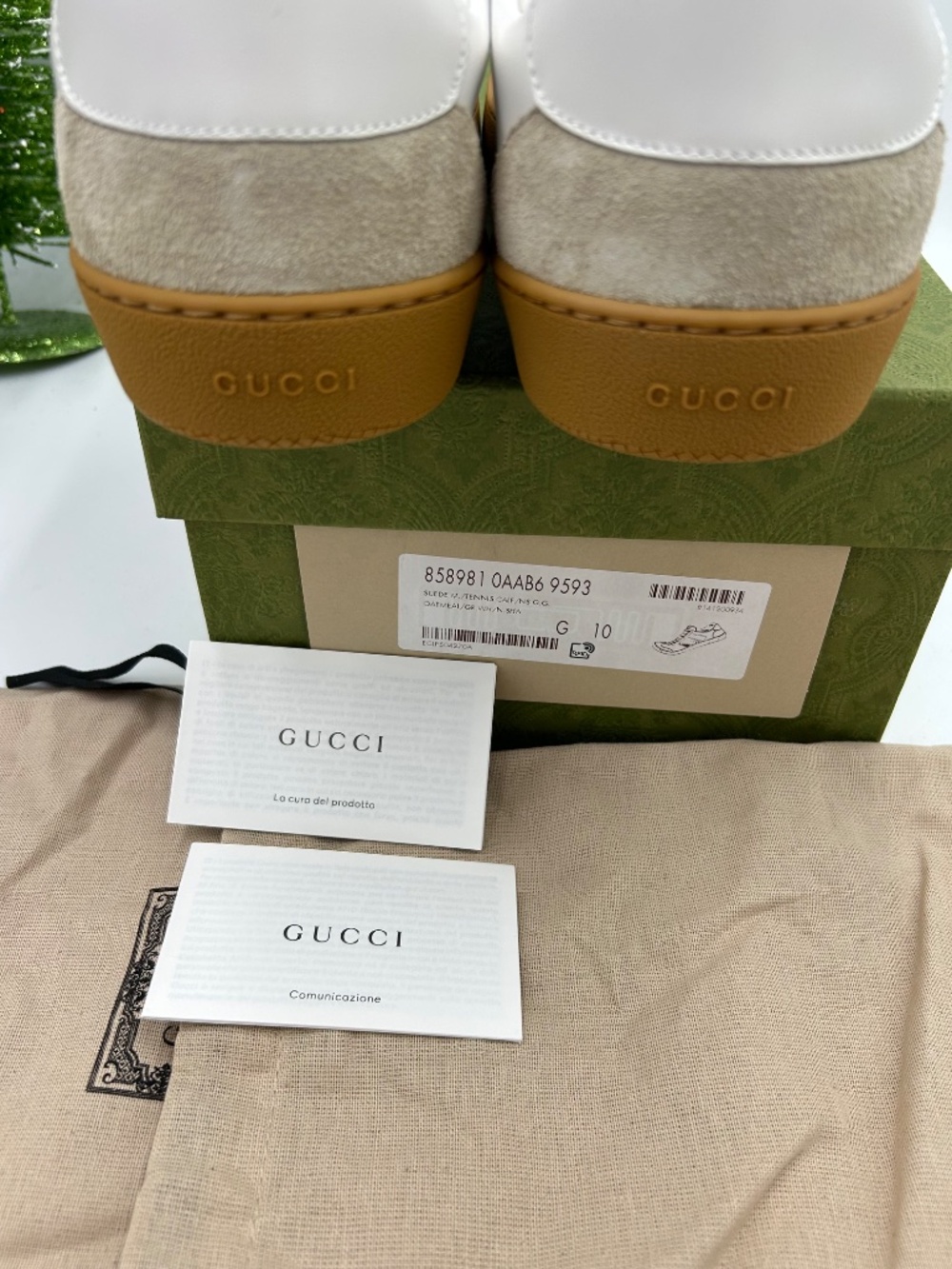 Men’s Gucci G 74 Leather/Suede Web Stripe Sneakers. Size 10. Made in Italy. - Picture 8 of 11